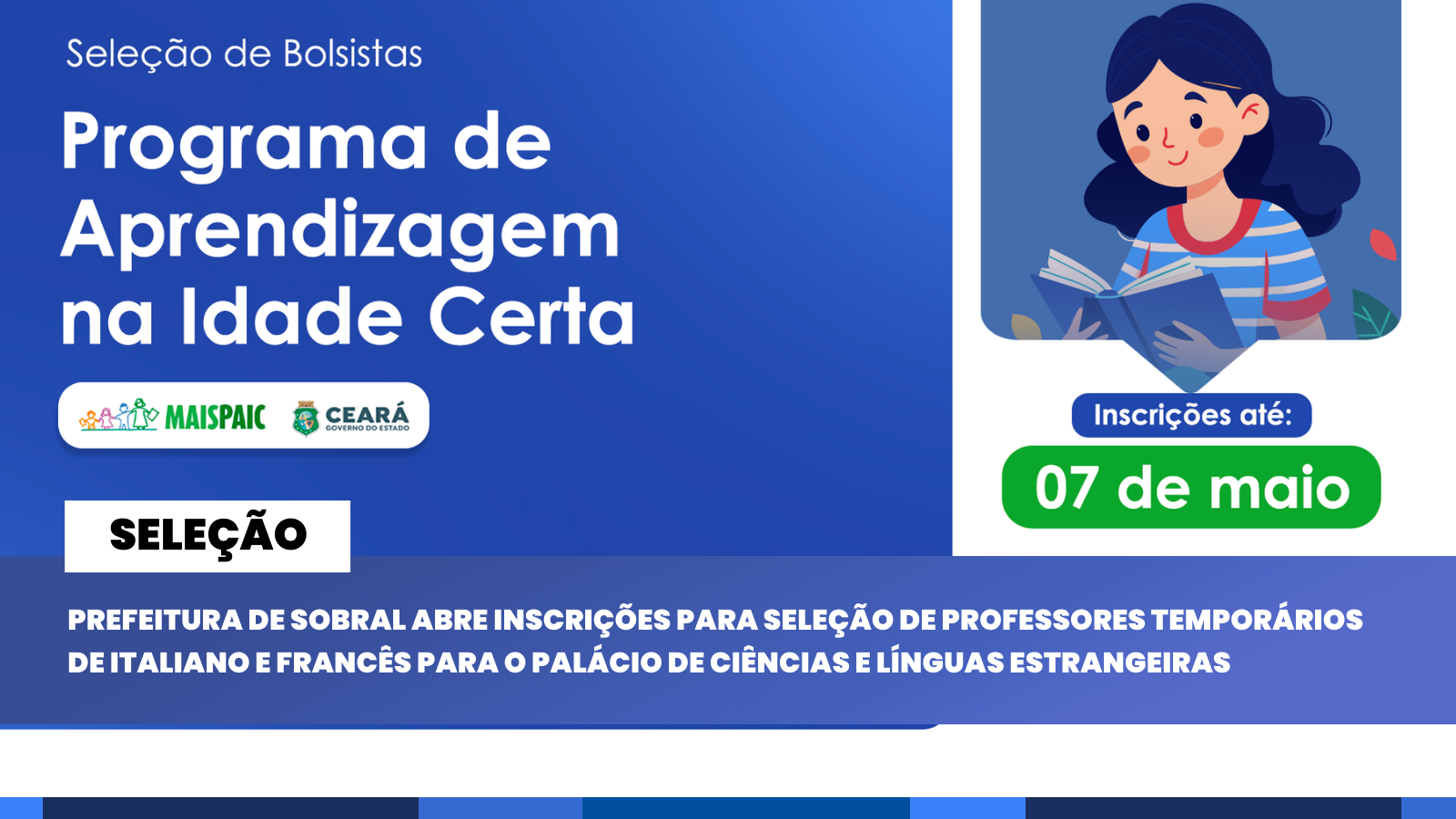 Secretaria da Educação de Sobral abre seleção para formador do Eixo Literatur...